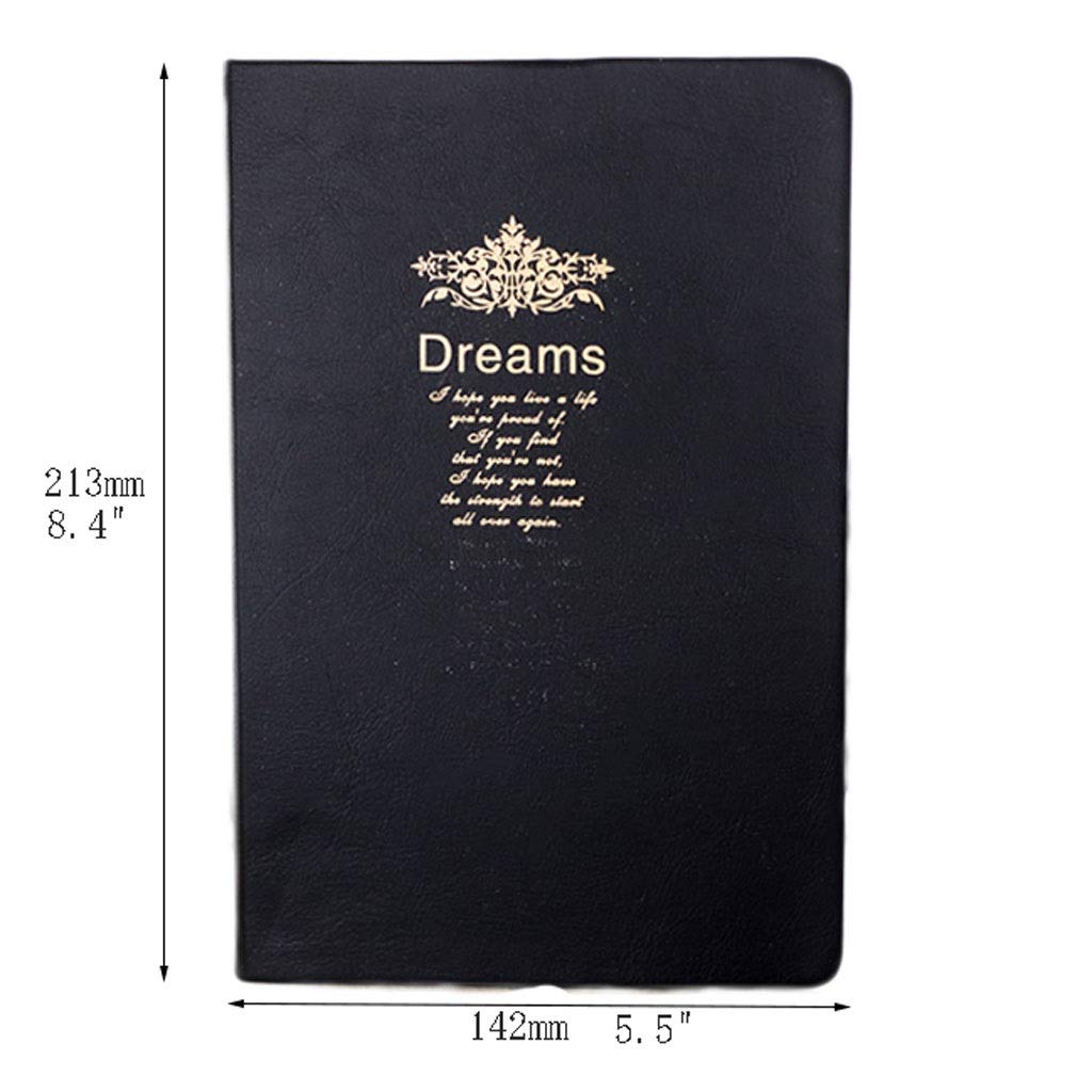 Amazon.co.jp: ノート手帳 厚めの日記の黒い表紙デザイン208余分